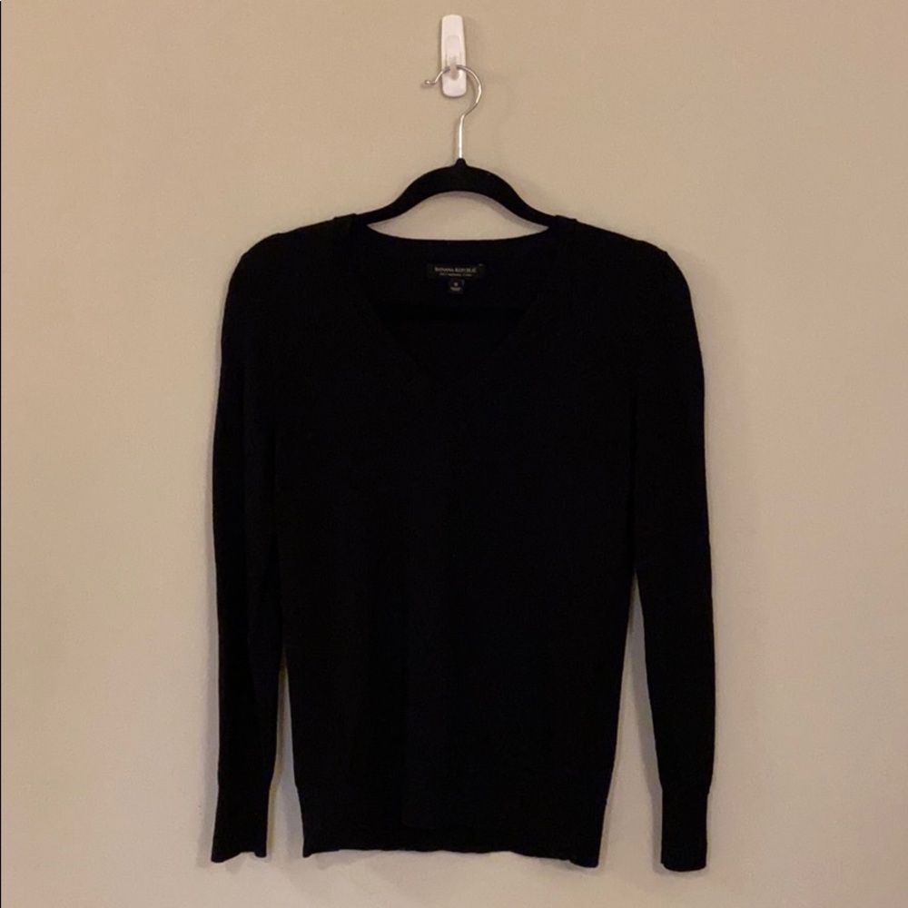 Banana Republic Black Merino Wool Sweater, Sz S